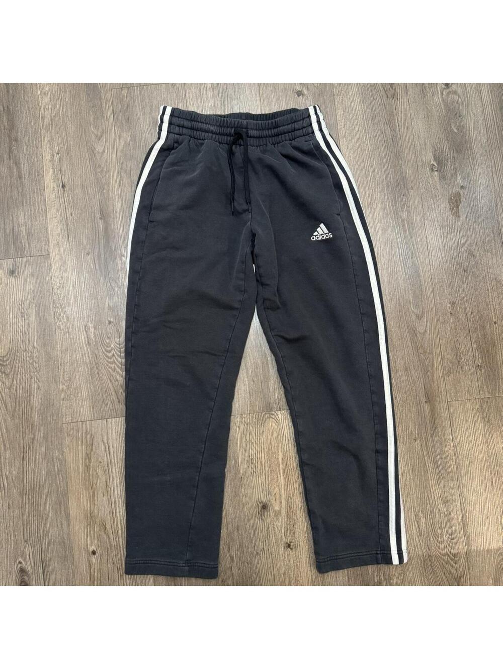 Adidas black track pants with white stripes Size S #athleisure